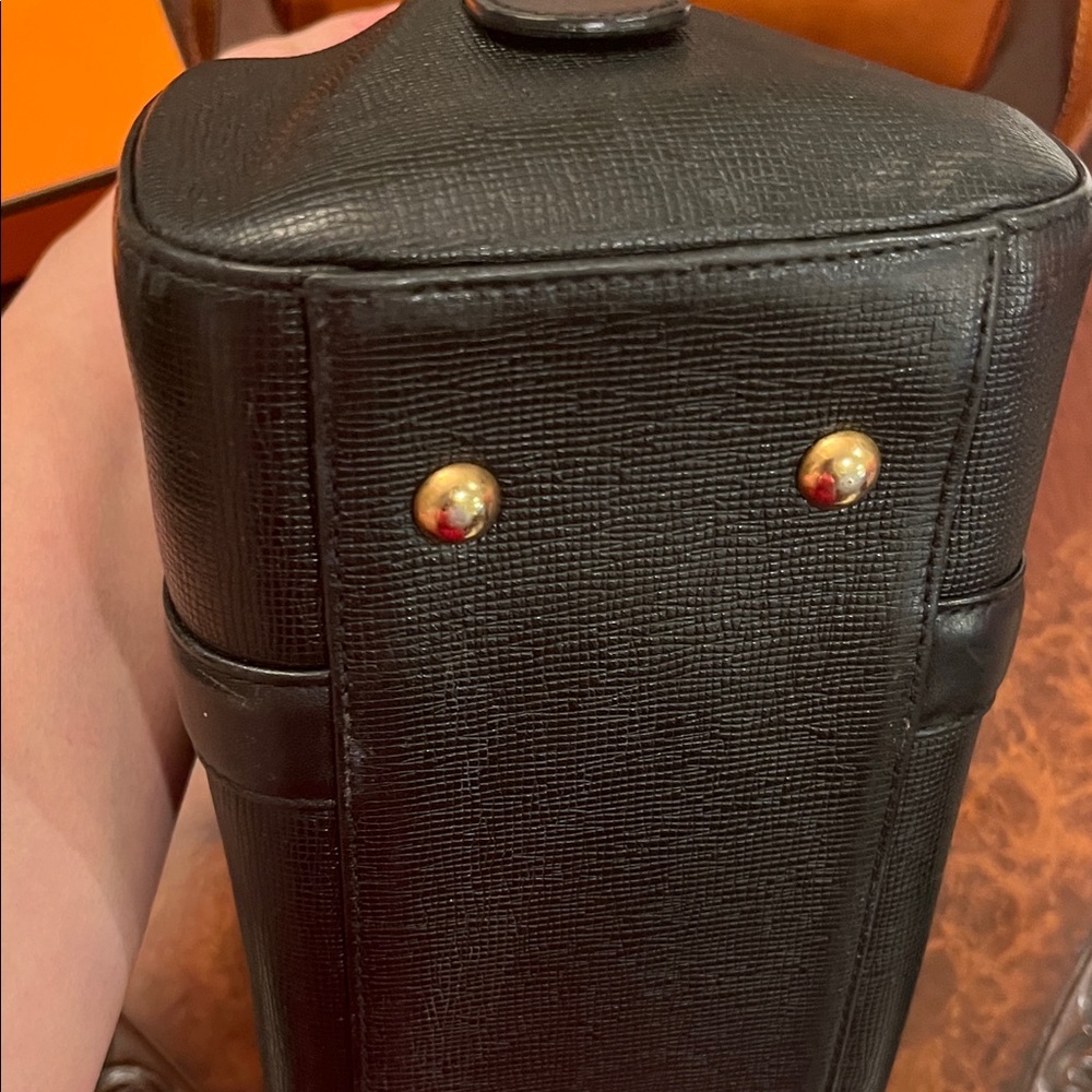 MCM Black Satchel with Gold Accents Luxury Medium size - Picture 4 of 9